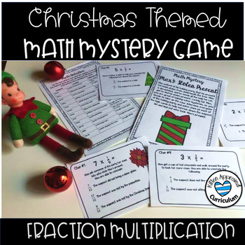 Preview of Multiply Fractions By A Whole Number Christmas Game