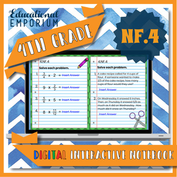 Preview of 4.NF.4 Interactive Notebook: Multiply Fractions ⭐ Digital