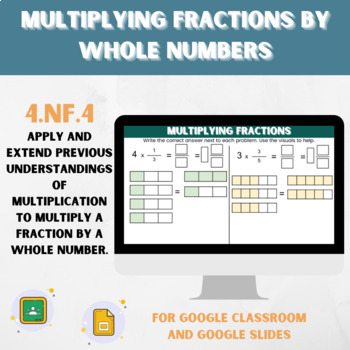 Preview of 4.NF.4 Multiplying Fractions by Whole Numbers - Interactive Google Slide/SeeSaw