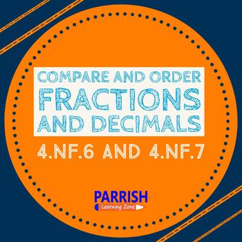 Preview of 4.NF.6, & 4.NF.7 Lesson and Video: Compare and order fractions and decimals