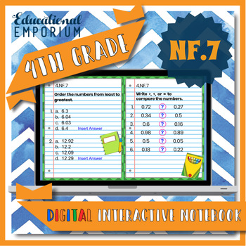 Preview of 4.NF.7 Interactive Notebook: Compare Decimals ⭐ Digital