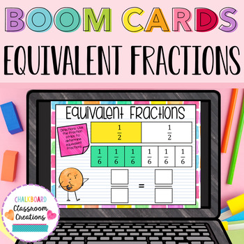 Preview of 4.NF.A.1 Equivalent Fractions BOOM CARDS