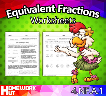 Preview of Equivalent Fractions Worksheets