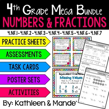 Preview of 4.NF **MEGA Bundle** Numbers and Fractions