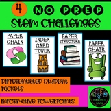 4 NO PREP SIMPLE STEM CHALLENGES W/ POWERPOINTS & DIFFEREN