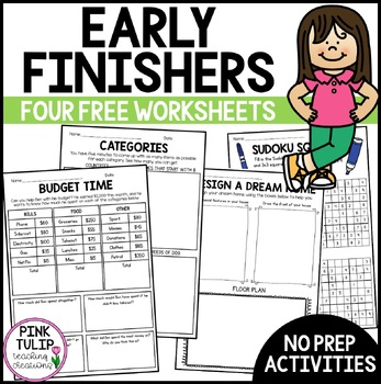 Preview of Early Finisher Activities - Four Free Worksheets