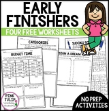 Early Finisher Activities - Four Free Worksheets