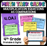 Multiplication Equations as Comparisons Math Task Cards wi