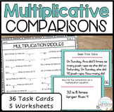 4.OA.1 Multiplicative Comparisons Task Cards and Worksheet