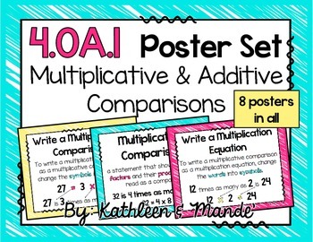 Preview of 4.OA.1 Poster Set: Multiplicative & Additive Comparisons
