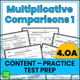 4.OA.1 and 4.OA.2 Multiplicative Comparisons Worksheets 