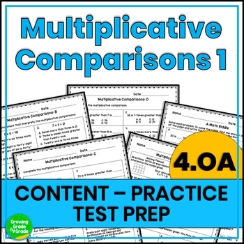 Preview of 4.OA.1 and 4.OA.2 Multiplicative Comparisons Practice Sheets