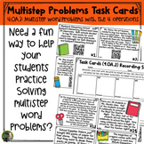 4.OA.3 Multistep Word Problem Task Cards: QR Codes, No QR 