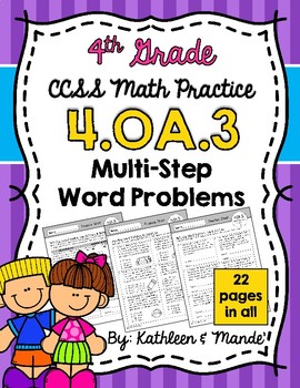 Preview of 4.OA.3 Practice Sheets: Multi-Step Word Problems
