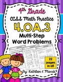 4.OA.3 Practice Sheets: Multi-Step Word Problems