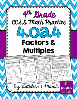 Preview of 4.OA.4 Practice Sheets: Factors & Multiples