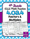 4.OA.4 Practice Sheets: Factors & Multiples