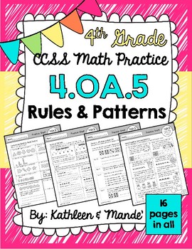 Preview of 4.OA.5 Practice Sheets: Rules & Patterns