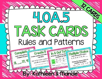 Preview of 4.OA.5 Task Cards: Rules and Patterns