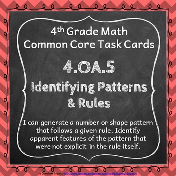 Preview of 4.OA.5 Task Cards ★ Identifying Patterns 4th Grade Math Centers