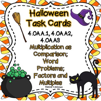 Preview of 4.OA.A.1,2,3 Halloween Multiplicative Comparison Review