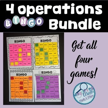 4 Operations Fact Practice BINGO Bundle by Magnifying Math | TpT