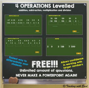 Preview of 4 Operations Levelled