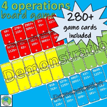 4 Operations - Math Board Game - up to 8 players