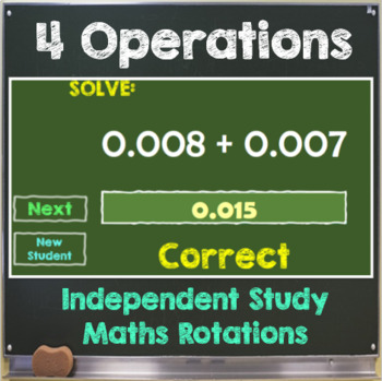 Preview of 4 Operations Unlimited Questions with checker & Recorder