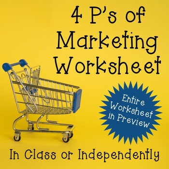 Preview of 4 P's of Marketing Worksheet