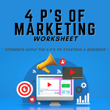 Preview of 4 P's of Marketing Worksheet (Business) - PDF