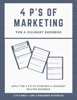 Preview of 4 P's of Marketing for a Culinary Business