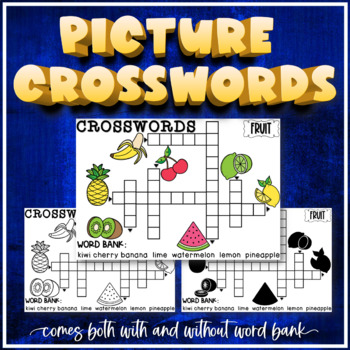 Preview of 4 PICTURE CROSSWORDS (FOOD THEMED) Printable & Digital: GOOGLE Slides & PPT