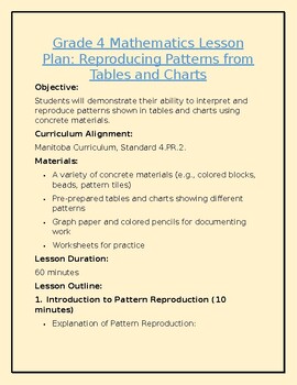 Preview of 4.PR.2 Reproducing Patterns from Tables and Charts