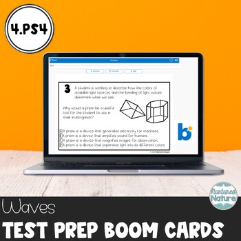 Preview of 4.PS4 TNReady Test Prep Boom Cards - Waves