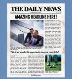 4 Page Newspaper Template Microsoft Word (8.5x11 inch)