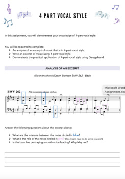 vocal music assignment