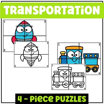 Preview of 4 Piece Transportation Puzzles | Air, Land & Sea