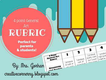 Preview of 4 Point General Art Rubric