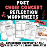 8 Post Choir Concert Reflection Critique Worksheets & Self