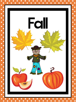 Preview of 4 Printable Seasons Posters. Seasons Preschool Posters.