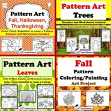 4 Products, Fall Pattern Art Activity Bundle, Fall Colorin