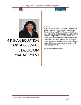 Preview of 4 P's An Equation for Successful Classroom Management