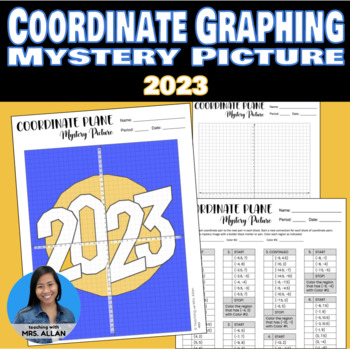 Preview of 4 Quadrants Coordinate Plane Mystery Picture - 2023 (YR23)