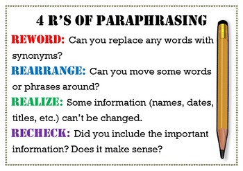 paraphrasing strategy for students
