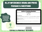 4.RL.01 Making Inferences Drama & Prose Passages & Questions