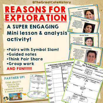 Preview of 4 Reasons for Exploration- Explorers' Motives Analysis & Notes Activity!