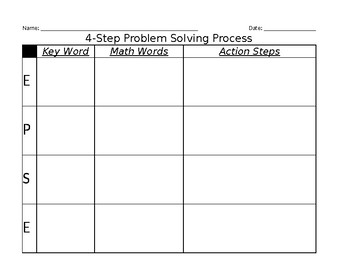 Preview of 4-STEP PROBLEM SOLVING PROCESS graphic organizer