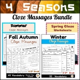 4 Season Fill in the blank Cloze Massages Bundle-Morning W
