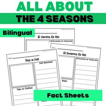Preview of 4 Seasons - Bilingual - Research Pages - Spanish and English - Facts Page - ELL